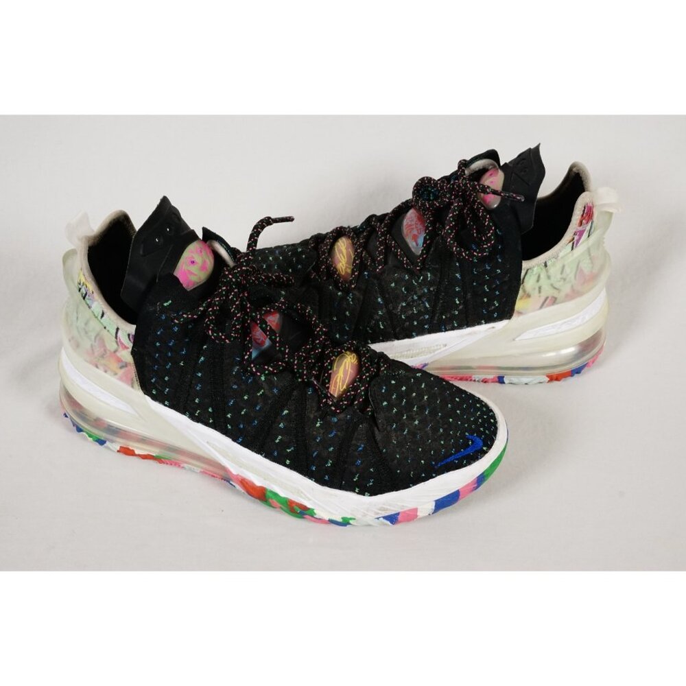 Nike LeBron 18 James Gang Men's US Size 6 Black Confetti Pattern CQ9283-002